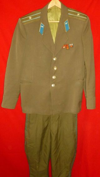 1987 Russian Soviet Air Force Major Service Jacket With Ribbons,  Breeches Ussr