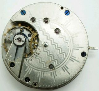 Rare Chas.  A.  Schumacher Pocket Watch Movement Running 34.  6mm