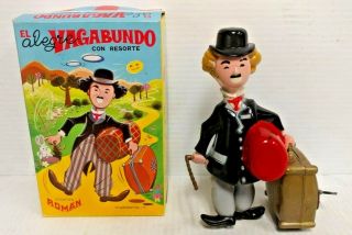 1960s Charlie Chaplin Wind Up Toy " El Alegre Vagabundo " W/key