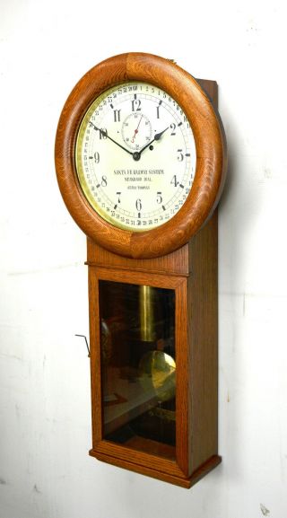 Antique Seth Thomas Santa Fe Railway MONTGOMERY DIAL Regulator Wall Clock 2