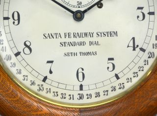Antique Seth Thomas Santa Fe Railway MONTGOMERY DIAL Regulator Wall Clock 6