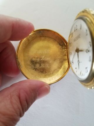 Vintage Nelsonic Swiss Made Duck Hunter Pocket Watch Rare.  Goldtone. 3