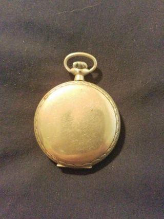 1943 Elgin 17 jewel Open Face Pocket Watch Nickel Case WW2 Vintage 2