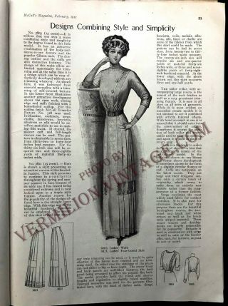 WOW 1911 McCall ' s High Waist Skirt 4007,  Late Edwardian Fashion,  W34 3