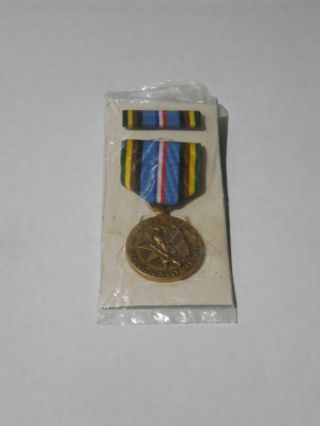 Us Armed Forces Expeditionary Service Medal,  Ribbon And Box V1 A