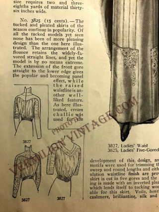 1911 McCall 3827,  Late Edwardian Ladies ' Waist Blouse,  B34 4