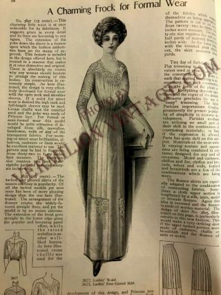 1911 McCall 3827,  Late Edwardian Ladies ' Waist Blouse,  B34 5