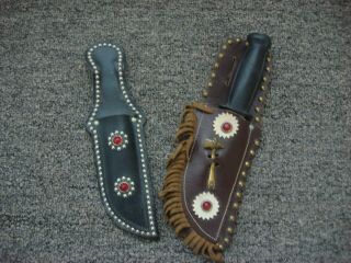 Two Toy Knife Sheaths,  One Is Keyston Brothers With Rubber Knife