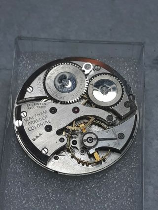 Waltham Premier Colonial 21 Jewels Usa Movement Runs And Stop X Parts