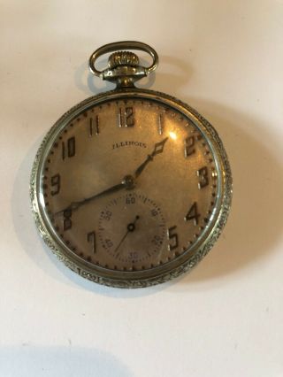 Antique Vintage Elgin Illinois Pocket Watch (runs) 10 Jewels 4487209 Fast Ship
