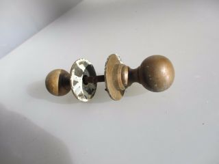 Antique Bronze Door Knobs Handles Plates Vintage Old Edwardian Reclaim 2