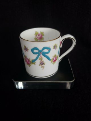 Crown Staffordshire Blue Bow Ribbon Rose Coffee Espresso Cup Only - Replacement