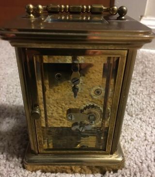 ANTIQUE - TIFFANY & CO - BRASS CARRIAGE MANTLE CLOCK - 11 JEWELS - MATTHEW NORMAN 1754 2