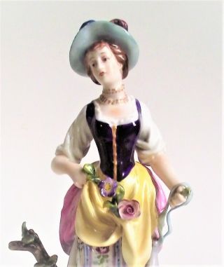 Antique Porcelain Flower Girl Woman Figurine Lady Figure Germany Signed German