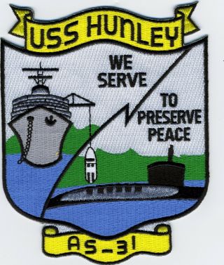Uss Hunley As - 31 - Bcpatch Cat.  No.  B464