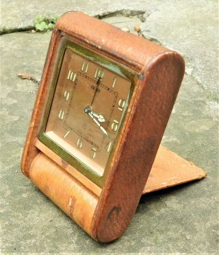 1953 Jaeger Lecoultre 8 - Day Travel Desk Alarm Clock Vintage