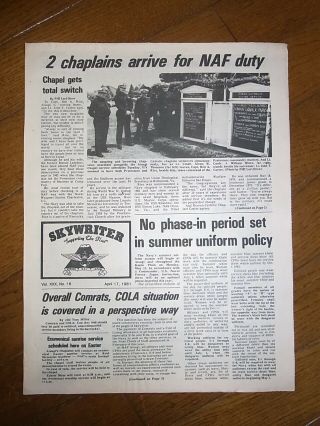 Naf Atsugi Newspaper Skywriter Apr.  17,  1981