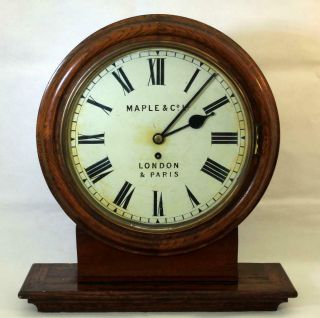 Maple & Co Ltd Antique English 8 Day Fusee Bracket Or Wall Clock