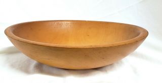 Large Signed Munising Wooden Dough Bowl Bread Bowl Out Of Round Oval 11 " X 10 "