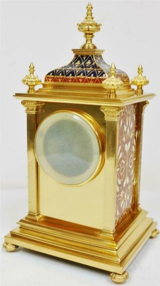 Exceptional Antique French 8 Day Bronze Ormolu & Champleve Enamel Mantle Clock 10