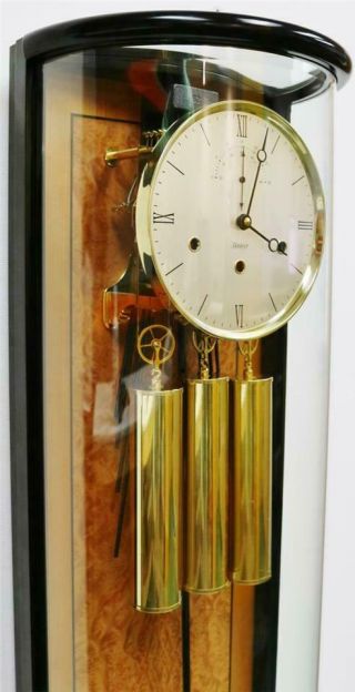Vintage Walnut,  Ebonised & Glass Kieninger 3 Weight Regulator Musical Wall Clock 3