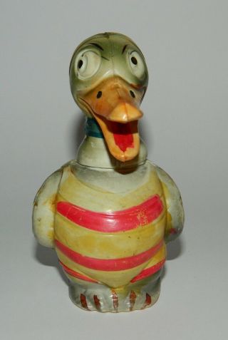 Vintage Rare Art Deco Celluloid Duck Candy Container Toy Japan 40 