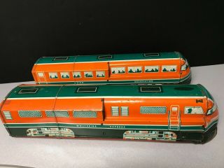 Rare 1940 Tin Pressed Steel Toy Train Wolverine Express 2 Pc.  Set Pittsburgh Pa
