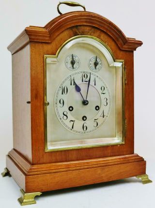 Antique German Junghans 8 Day 1/4 Chime Musical Westminster Chime Bracket Clock 2