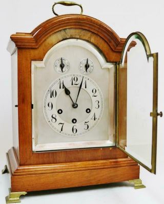 Antique German Junghans 8 Day 1/4 Chime Musical Westminster Chime Bracket Clock 8