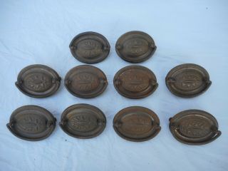 10 Vintage Metal Antique Chest Of Drawer Pulls Handles Knobs Ornate