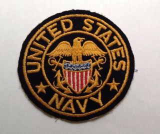Old United States Navy Usn U.  S.  Naval Military Jacket Insignia Patch 1950 