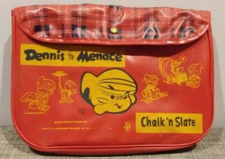 Vintage Dennis The Menace Chalk N Slate Blackboard Toy Game 50s Old Vinyl Binder