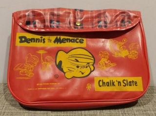 VINTAGE DENNIS the MENACE CHALK n SLATE BLACKBOARD TOY GAME 50s OLD VINYL BINDER 8