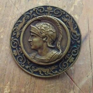 Highly Detailed Antique Depose Paris A P & Cie Roman Soldier Lion? Brass Button