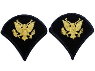 One (1) Pair Us Army Specialist E - 4 Rank Insignia Rank Chevron Patches - Female