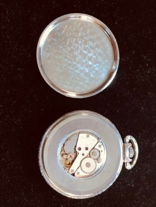 Swiss Pocket Watch Circa late 1960s,  17 jewels,  16size,  sweep second hand,  incabloc 5