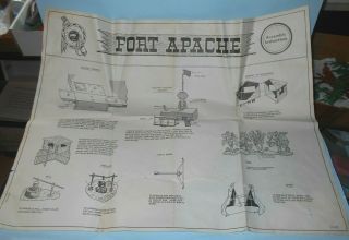 1960s Marx Giant Fort Apache Play Set Instruction Sheet P - 1572
