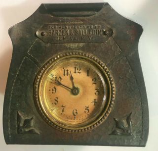 Antique Advertising Desk Clock - For Monuments Barden & Salladin Geneva,  N.  Y Rare