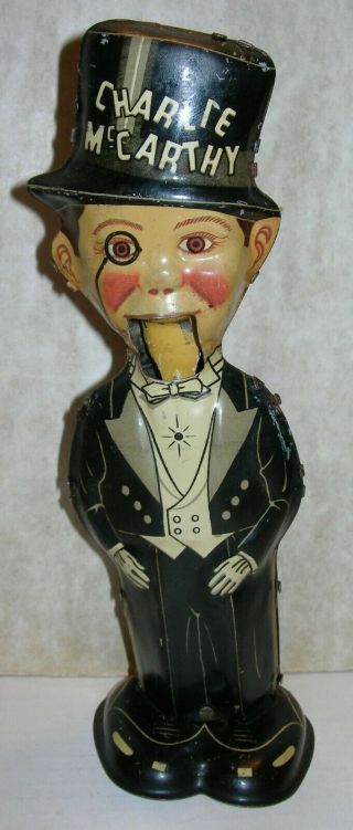 Vintage Marx Charlie Mccarthy Tin Litho Wind - Up Walker