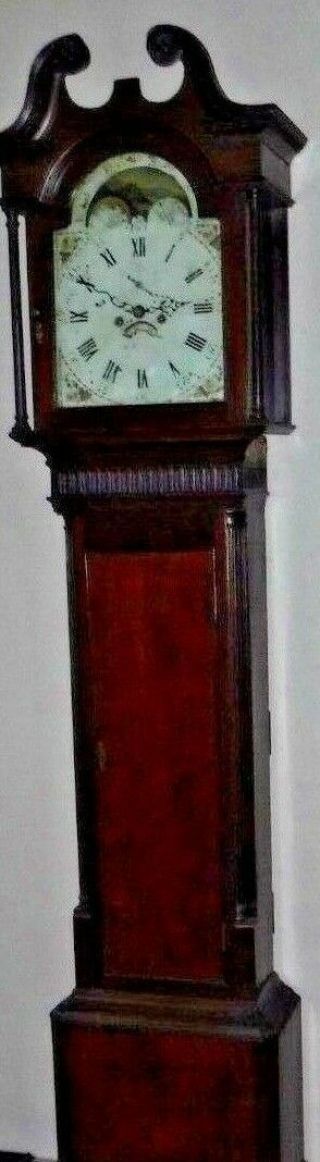 ANTIQUE 1700 ' s IRISH TALLCASE GRANDFATHER CLOCK R TAYLOR DONAGHADEE 11