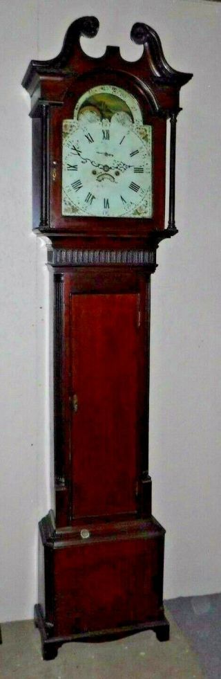 ANTIQUE 1700 ' s IRISH TALLCASE GRANDFATHER CLOCK R TAYLOR DONAGHADEE 3