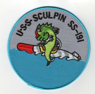 Uss Sculpin Ss 191 - Fish Riding Torpedo Bc Patch Cat No B685
