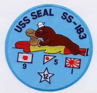 Uss Seal Ss 183 - Seal On Torpedo With Battle Count Bc Patch Cat No B968
