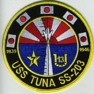 Uss Tuna Ss 203 - 1939 - 1946 - 4.  5 Inch Fe Bc Patch Cat No C6332