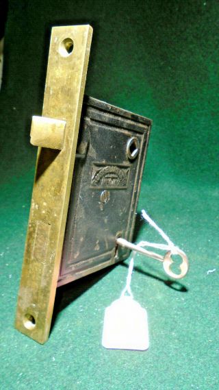 1862 R & E Russell & Erwin Mortise Lock W/key - Reconditioned (9779 - 3)