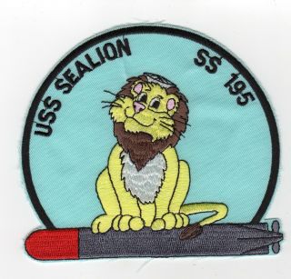 Uss Sealion Ss 195 - Lion Sitting On Torp Bc Patch Cat No C5143