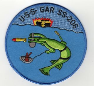Uss Gar Ss 206 - Sub Shooting Torp With Raft Bc Patch Cat No C5375