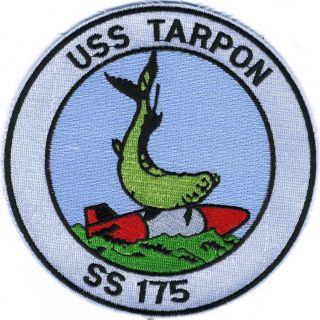 Uss Tarpon Ss 175 - Fish With Torpedo - Bc Patch Cat No.  B575