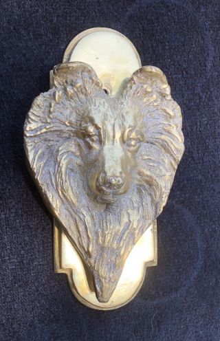 Vintage Antique Brass Collie Dog Door Knocker,  Solid Brass Casting,  Favorite Pet 3