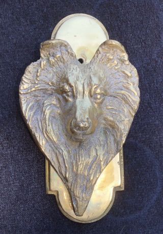 Vintage Antique Brass Collie Dog Door Knocker,  Solid Brass Casting,  Favorite Pet 5